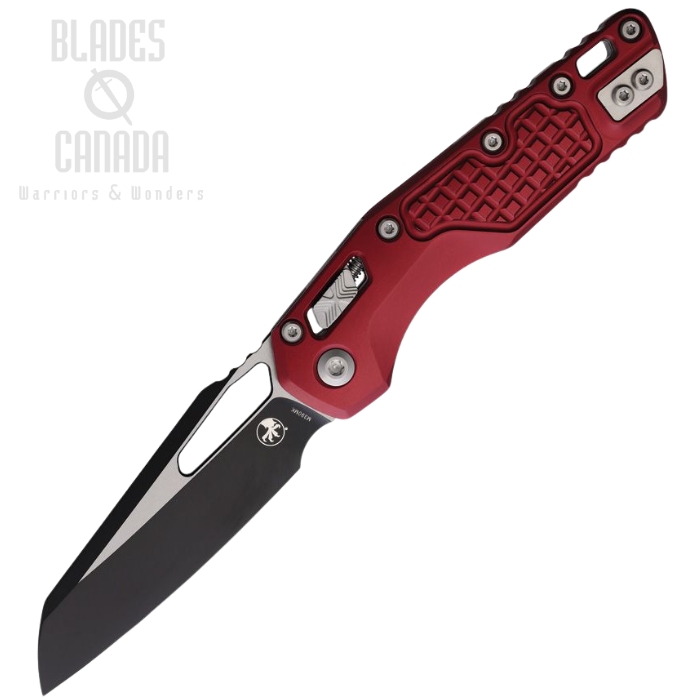 Microtech MSI Ram-Lok SE Folding Knife, M390MK Two-Tone, Aluminum Merlot, 210-1FRMR