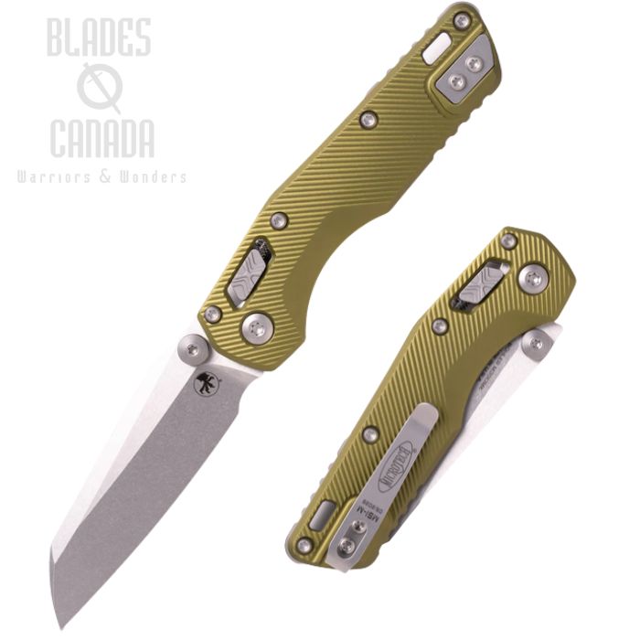 Microtech MSI Mini Ram-Lok Folding Knife, M390MK SW, Aluminum OD Green Fluted, 210M-10FLOD (image for) Microtech MSI Mini Ram-Lok Folding Knife, M390MK SW, Aluminum OD Green Fluted, 210M-10FLOD