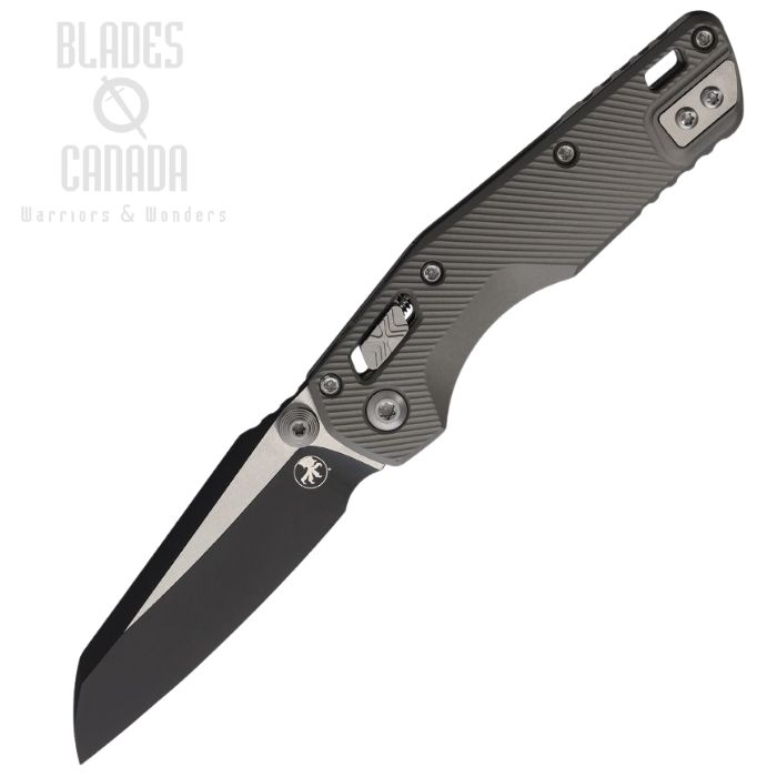 Microtech MSI Mini Ram-Lok Folding Knife, M390MK Two-Tone, Aluminum Grey Fluted, 210M-1FLNC (image for) Microtech MSI Mini Ram-Lok Folding Knife, M390MK Two-Tone, Aluminum Grey Fluted, 210M-1FLNC