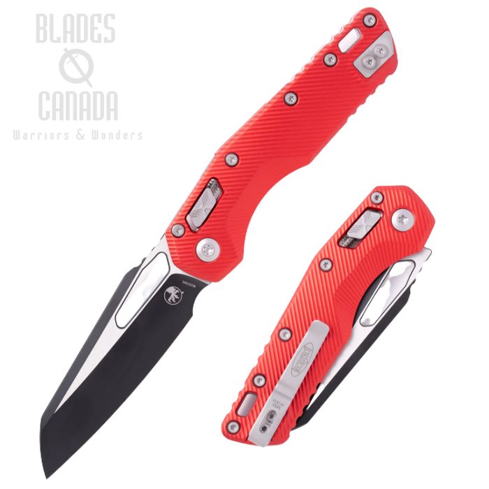 Microtech MSI Mini Ram-Lok S/E Folding Knife, M390MK Two-Tone, Aluminum Red Fluted, 210M-1FLRD (image for) Microtech MSI Mini Ram-Lok S/E Folding Knife, M390MK Two-Tone, Aluminum Red Fluted, 210M-1FLRD