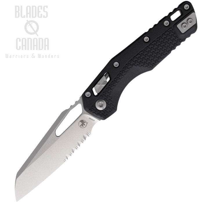 Microtech MSI Ram Lok Folding Knife, M390MK SW Partially Serrated, Polymer Black Tri-Grip Handle, 210T-11PMBKA5