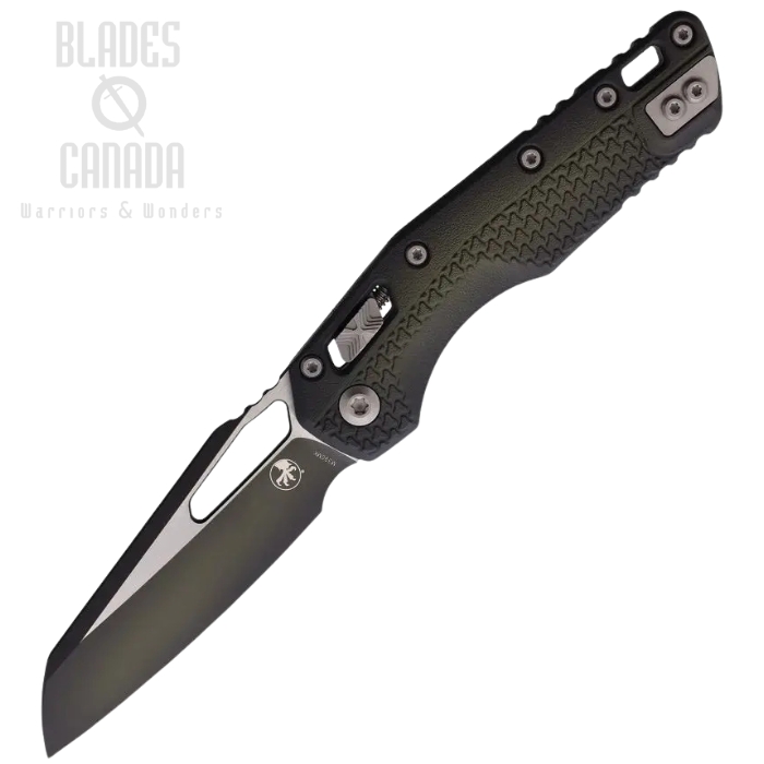 Microtech MSI Ram-Lok Folding Knife, M390 Two-Tone, Tri-Grip Bazooka Green, 210T-1PMFBO