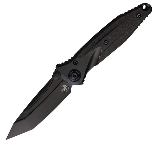 Microtech Socom Bravo Framelock Knife, Steel Black, Titanium Black/CF, MCT2611DLC