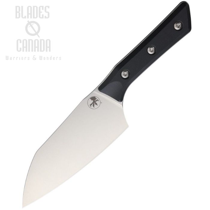 (image for) Microtech Santoku Kitchen Knife, M390MK Stonewash, G10 Black Textured, Felted Sheath, 3200-10BK