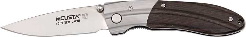 Mcusta Riple Folding Knife, VG10, Ebonywood Handle, MCU142