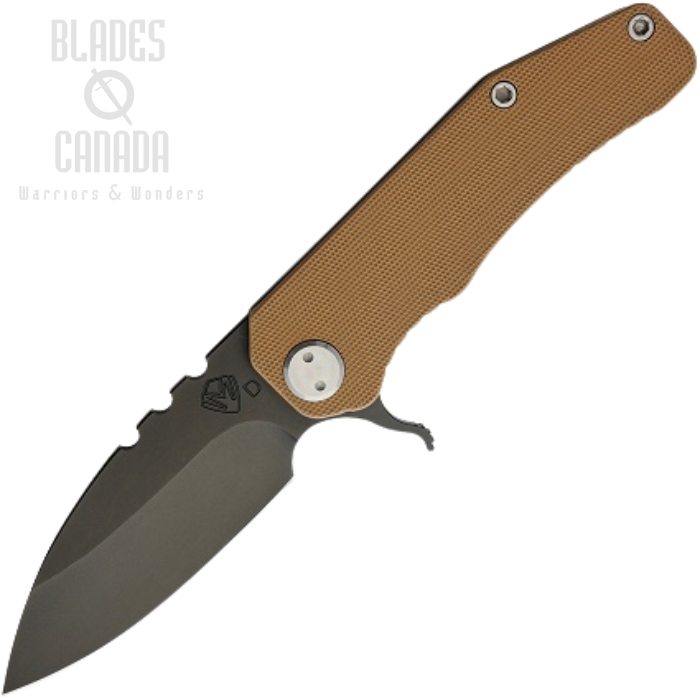 (image for) (Discontinued) Medford 187 Deployment Flipper Folding Knife, D2 Black PVD, G10 Coyote