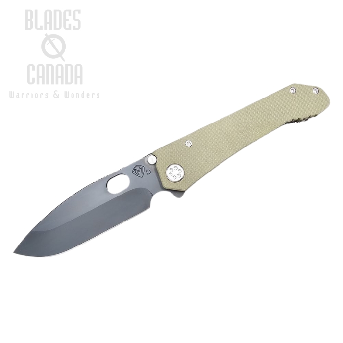 (image for) Medford 187 Deployment Framelock Folding Knife, D2 DP Black PVD, G10 OD Green