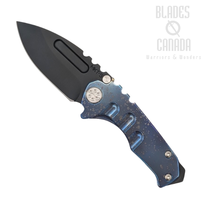 (image for) Medford Micro Praetorian Folding Knife, S35VN Black PVD, Titanium Flame/Blue Ano 2