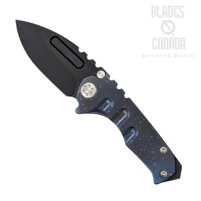 (image for) Medford Micro Praetorian Folding Knife, S45VN Black PVD, Titanium Flame/Blue Ano 2