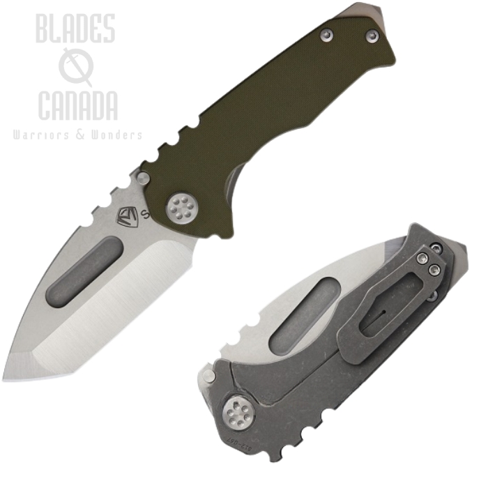 (image for) (Discontinued) Medford Praetorian Genesis G Framelock Folding Knife, S35VN Tanto Tumble, G10/Titanium Tumble