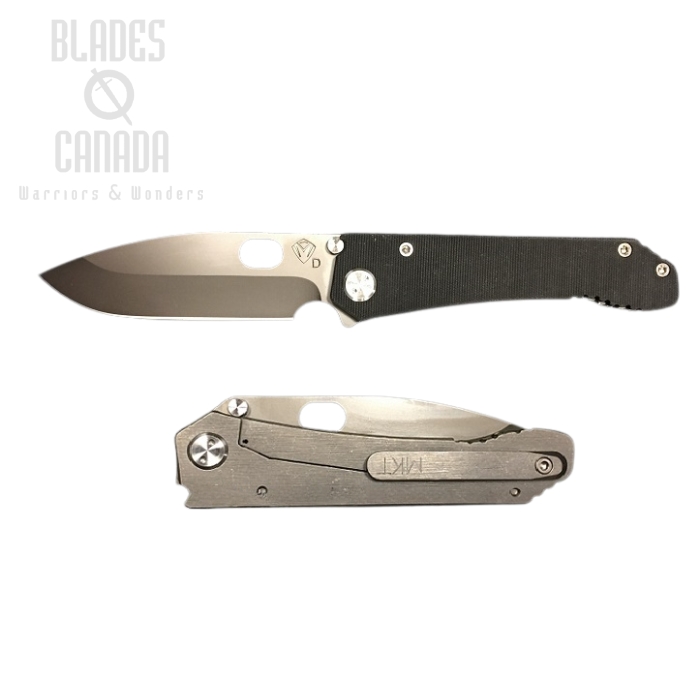 (image for) (Discontinued) Medford 187DP Deployment Folding Knife, D2 Drop Point Grey PVD, Ti/G10 Black