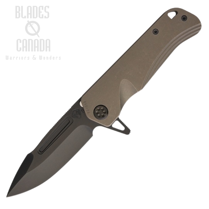 (image for) (Discontinued) Medford Proxima Flipper Framelock Knife, S35VN Black PVD, Titanium Bronze Ano