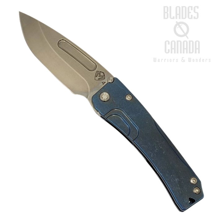 (image for) (Discontinued) Medford Slim Midi Framelock Folding Knife, S45VN Tumble, Titanium Blue Ano