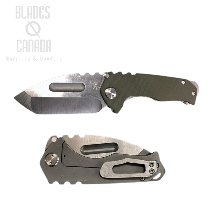(image for) (Discontinued) Medford Praetorian Genesis G Folding Knife, D2 Tanto Tumble, G10 OD Green