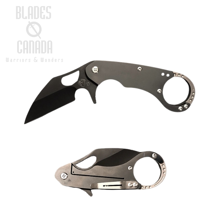 (image for) Medford Burung Karambit Flipper Framelock Knife, D2 Black PVD, Titanium