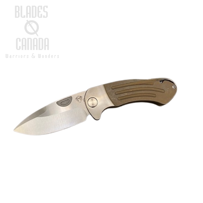 (image for) (Discontinued) Medford Theseus Framelock Folding Knife, D2, Bronze Ano Titanium With Bolster