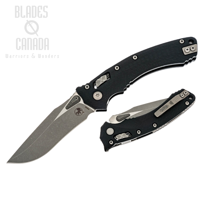 Microtech Amphibian Ram-Lok Folding Knife, M390MK Apocalyptic, G10 Black Fluted, 137RL-10APFLGTBK