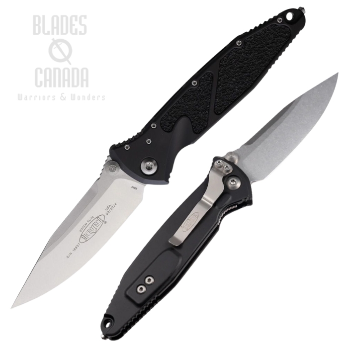 (image for) Microtech Socom Elite Folding Knife, M390MK SW, Aluminum Black, 160-10