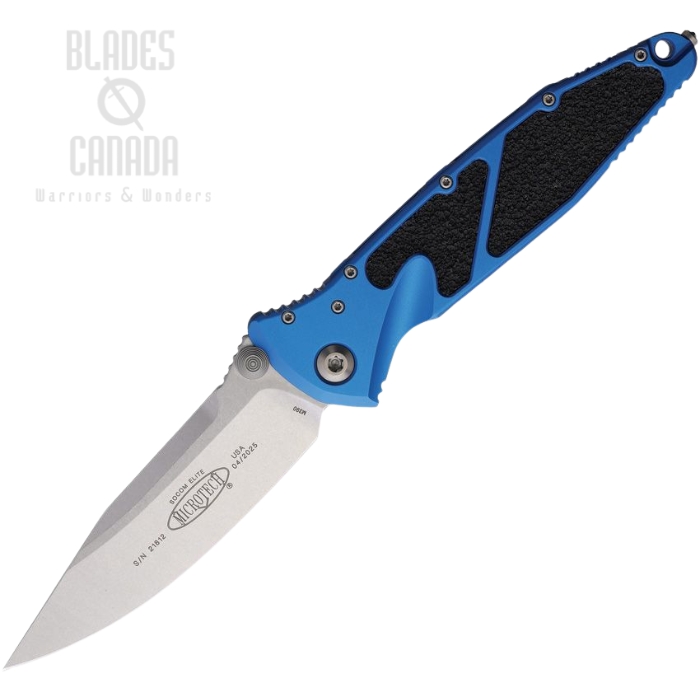 (image for) Microtech Socom Elite Folding Knife, M390MK SW, Aluminum Blue/Black, 160-10BL
