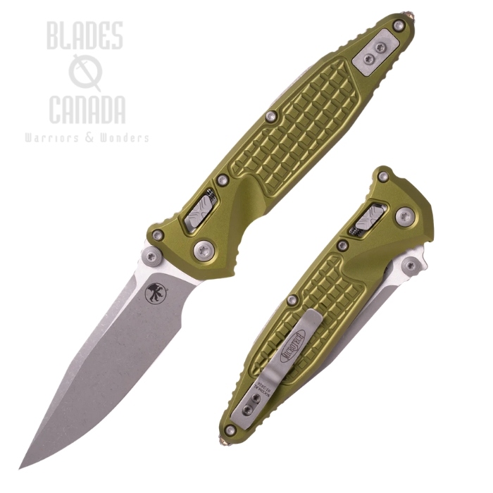 (image for) Microtech Socom Ram-Lok Folding Knife, M390MK Apocalyptic, Aluminum OD Green Frag, 159RL-10APFROD
