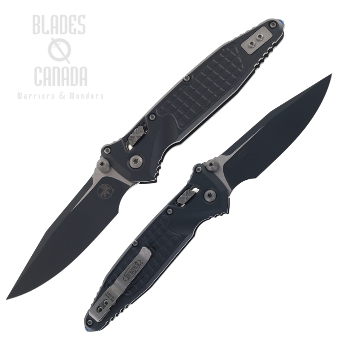 (image for) Microtech Socom Ram-Lok Folding Knife, M390MK Cerakote Sniper Gray, Aluminum Black Frag, 160RL-1FRCSG-Z13