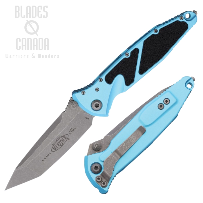 Microtech Socom Elite T/E Folding Knfe, M390 Apocalyptic, Aluminum Turquoise/Black Traction, Glass Breaker, MCT16110APTQ