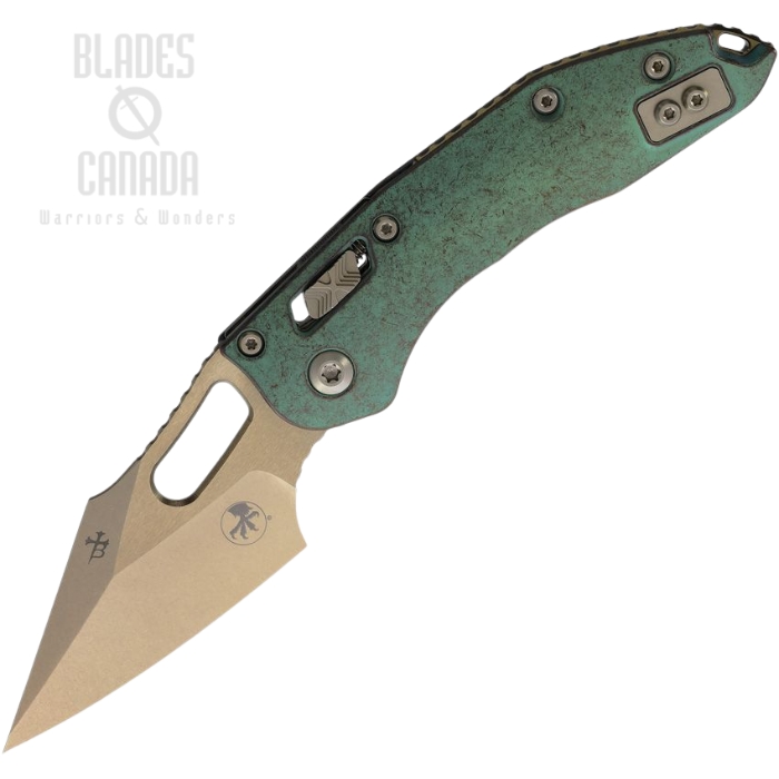 (image for) Microtech Stitch Ram-Lok Marifone Select Folding Knife, M390MK SW, Titanium Antique Green w/Bronze Accent, 169RL-13MS1
