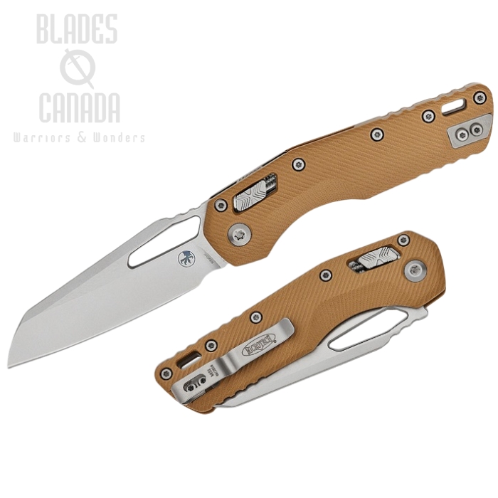 Microtech MSI Ram-Lok Folding Knife, M390MK, G10 Tan Fluted, 210-10FLGTTA