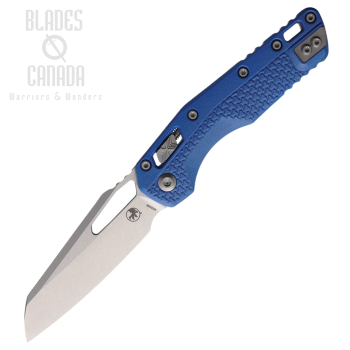 Microtech MSI Ram-Lok Folding Knife, M390MK Stonewash, Tri-Grip Blue, 210T-10PMCBL