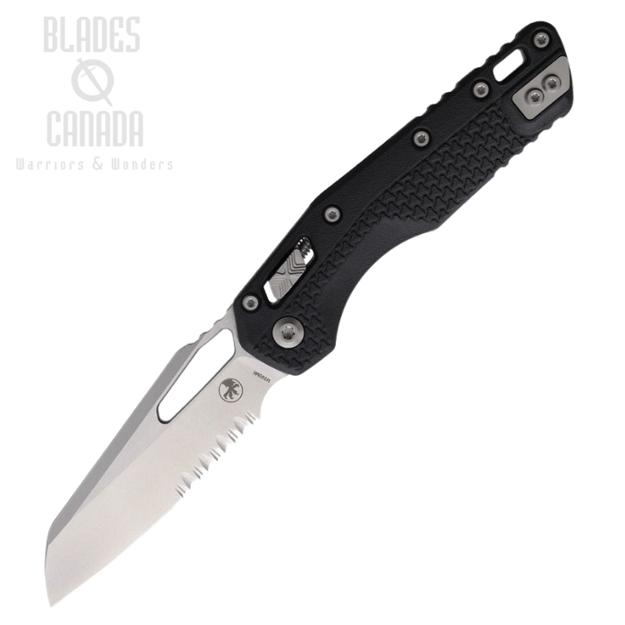 Microtech MSI S/E Ram-Lok Folding Knife, M390MK SW Partially Serrated, Tri Grip Black, 210T-11PMBK