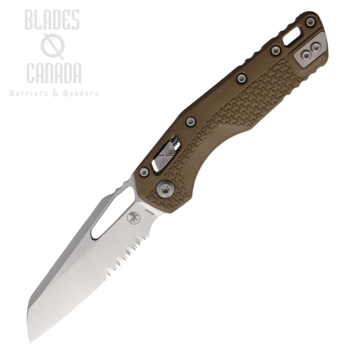 Microtech MSI S/E Ram-Lok Folding Knife, M390MK SW Partially Serrated, Tri-Grip Dark Earth, 210T-11PMDE