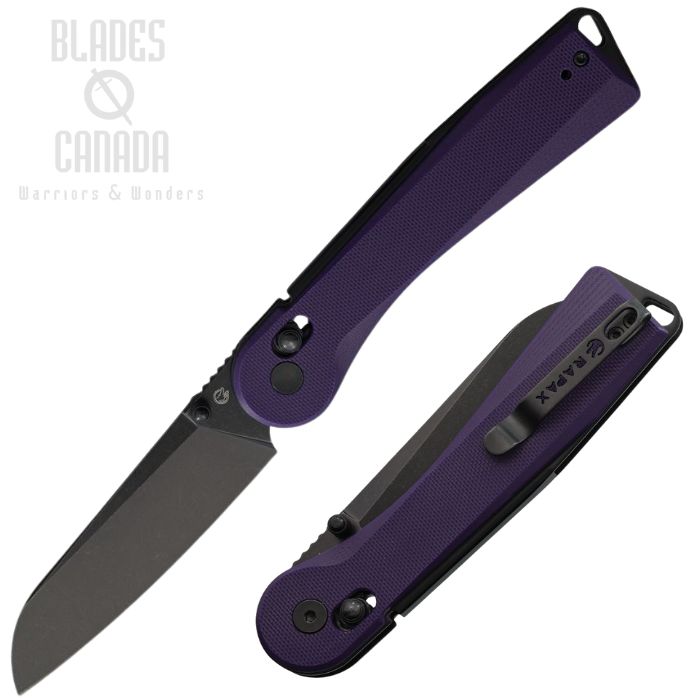 (image for) Rapax Wisp Crossbar Lock Folding Knife, VG10 Black SW, G10 Purple, MK004-3PLBW