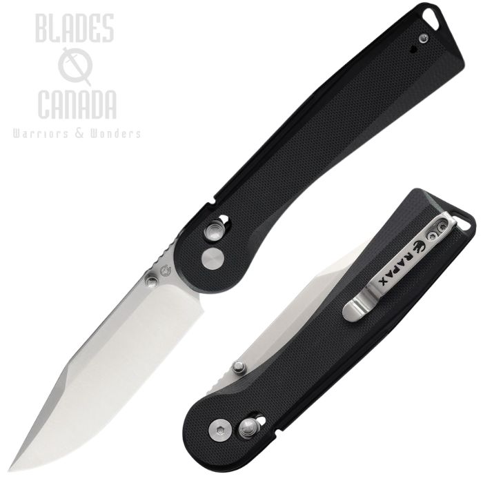 (image for) Rapax Trek Crossbar Lock Folding Knife, VG10 Satin, G10 Black, MK004-1BKST