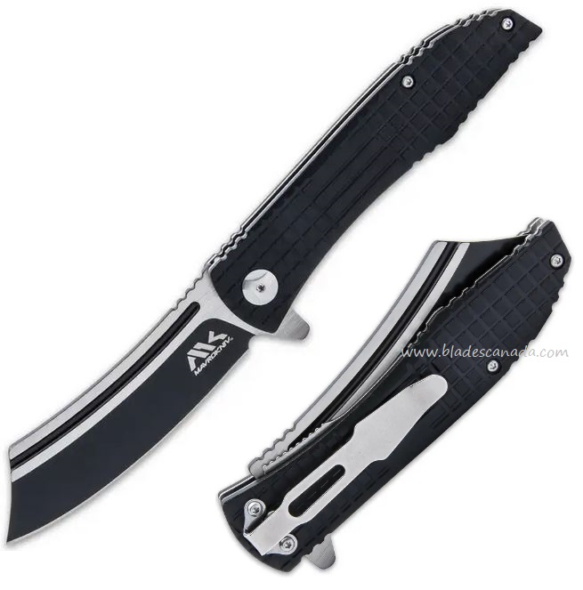 Mavrokniv Contender Flipper Folding Knife, D2 Steel, Aluminum Black, MK017 - Click Image to Close