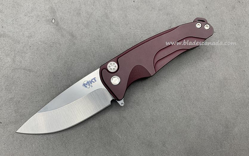 (Discontinued) Medford Smooth Criminal Flipper Folding Knife, S35VN, Aluminum Maroon - Click Image to Close