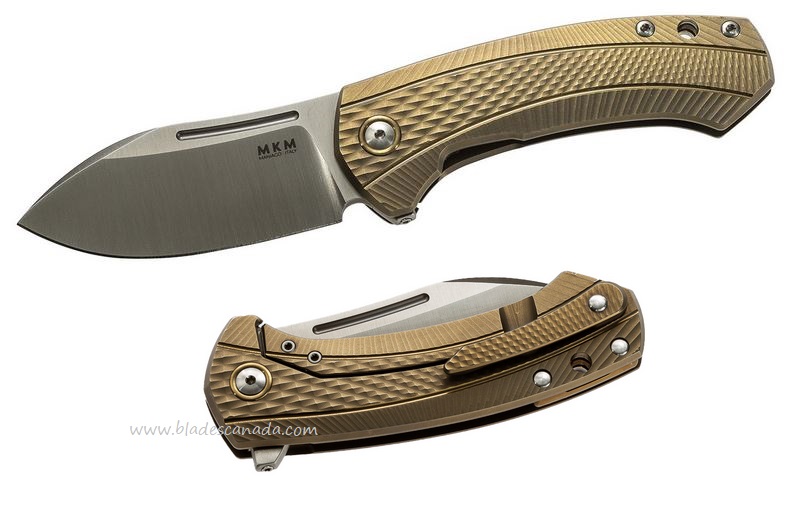 MKM Maniago Knives Colvera Flipper Framelock Folder, M390, Bronzed Titanium Handle, LS02-TBR