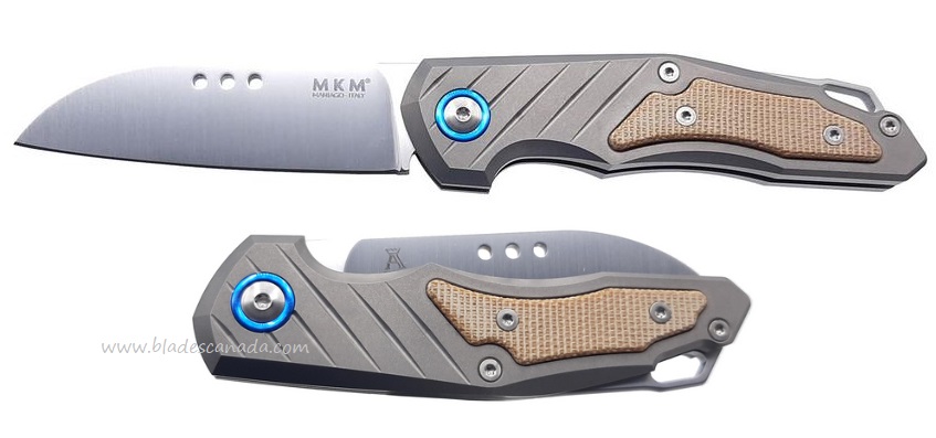 MKM Maniago Knives Root Slip Joint Folder, Bohler M390, Ti w/Natural Micarta, RT-NCT - Click Image to Close