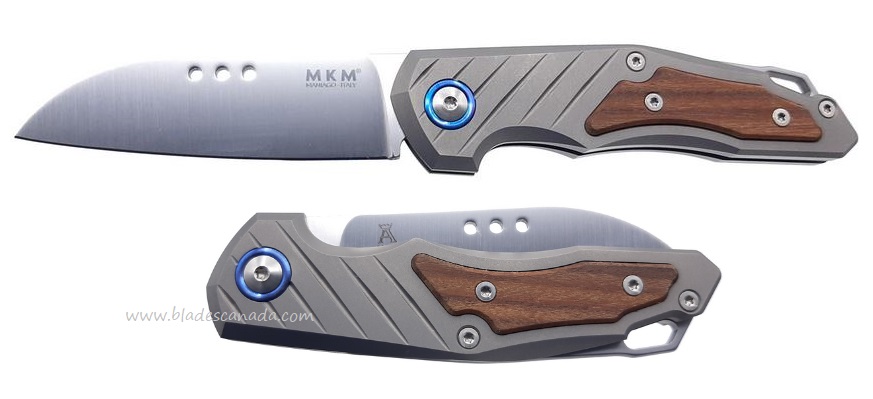 MKM Maniago Knives Root Slip Joint Folder, Bohler M390, Ti w/Wood Insert, RT-ST - Click Image to Close