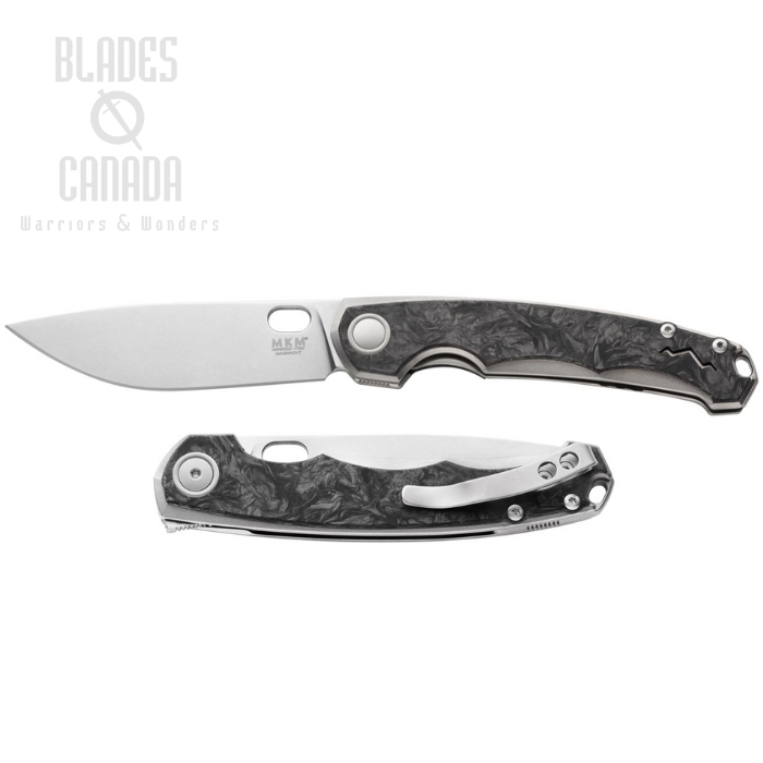 MKM Maniago Eclipse Flipper Folding Knife, Magnacut SW, Titanium/CF Dark Matter, MK EL-GYCF