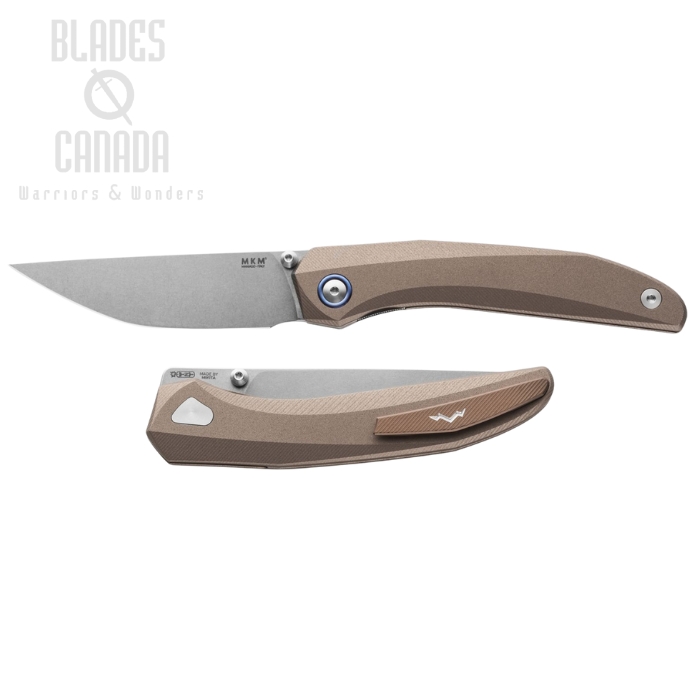MKM Maniago Detonario Folding Knife, M390 Stonewash, Aluminum Gunmetal, MK DT-AGM