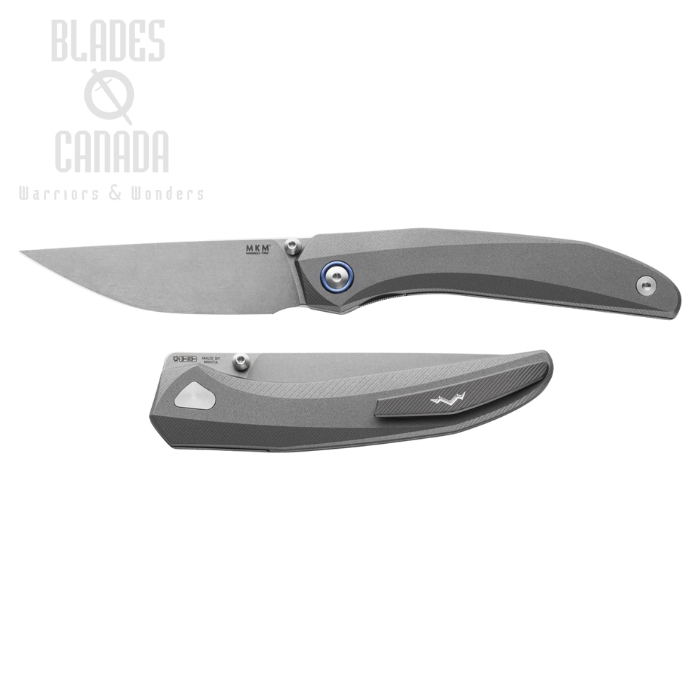 MKM Maniago Detonario Folding Knife, M390 Stonewash, Aluminum Gray, MK DT-AT