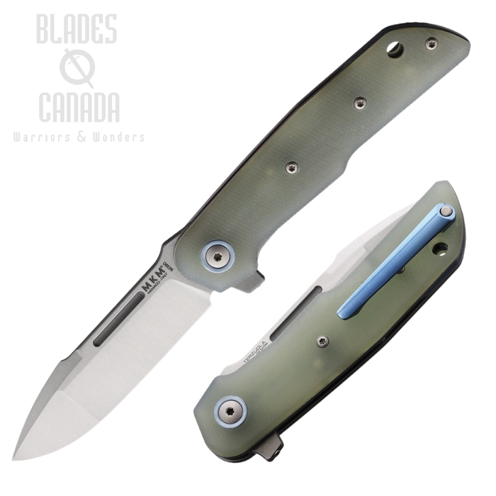 MKM Maniago Clap Flipper Folding Knife, M390 Satin, G10 Natural, LS-10GN