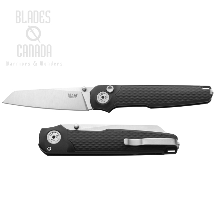 MKM Maniago Miura Button Lock Folding Knife, Magnacut SW, Aluminium Black, MK MI-ABK