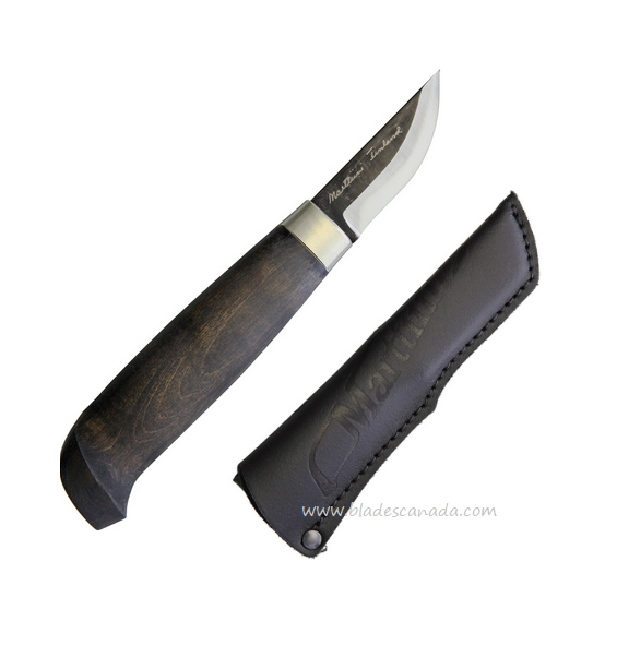 Marttiini Snappy Fixed Blade Knife, Carbon Two-Tone, Curly Birch, MN511020