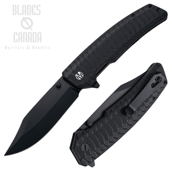 (image for) Molsect Jungle Flipper Folding Knife, 14C28N Black, G10 Black Textured, M2023NR