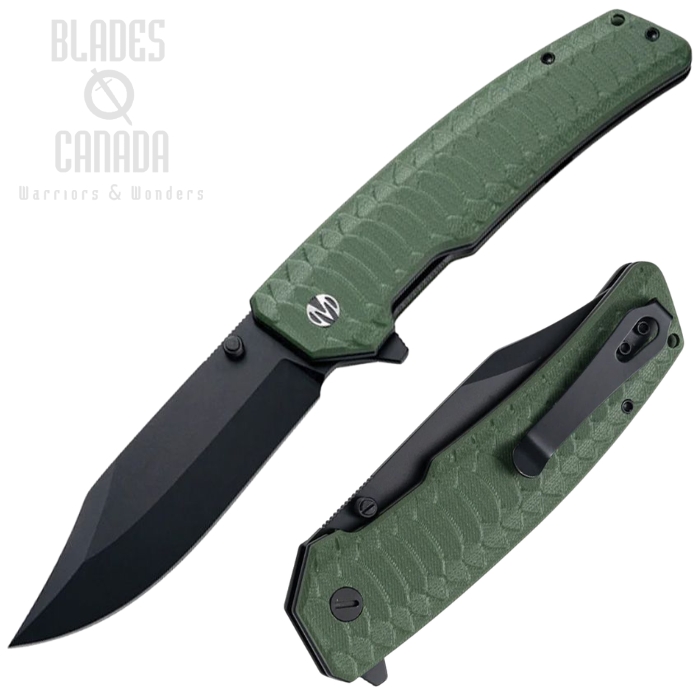 (image for) Molsect Jungle Flipper Folding Knife, 14C28N Black, G10 OD Green Textured, M2023OD