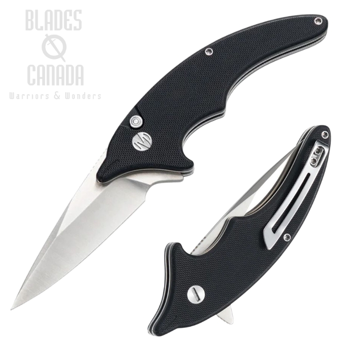 (image for) Molsect Cove Flipper Button Lock Folding Knife, 14C28N Satin, G10 Black, M996B