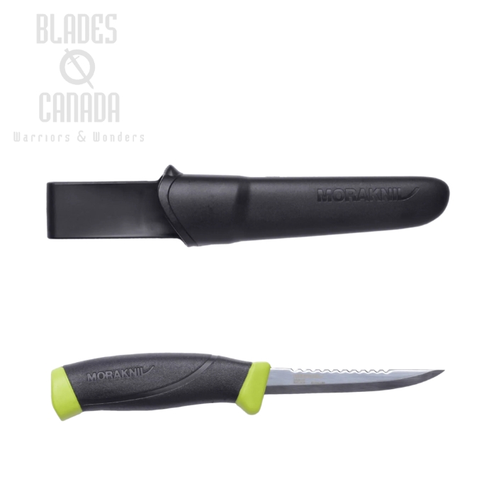 (image for) Morakniv Companion Fishing Scaler 098 (S), 12C27 Stainless, TPE Black/Green, Polypropene Sheath, M-12208