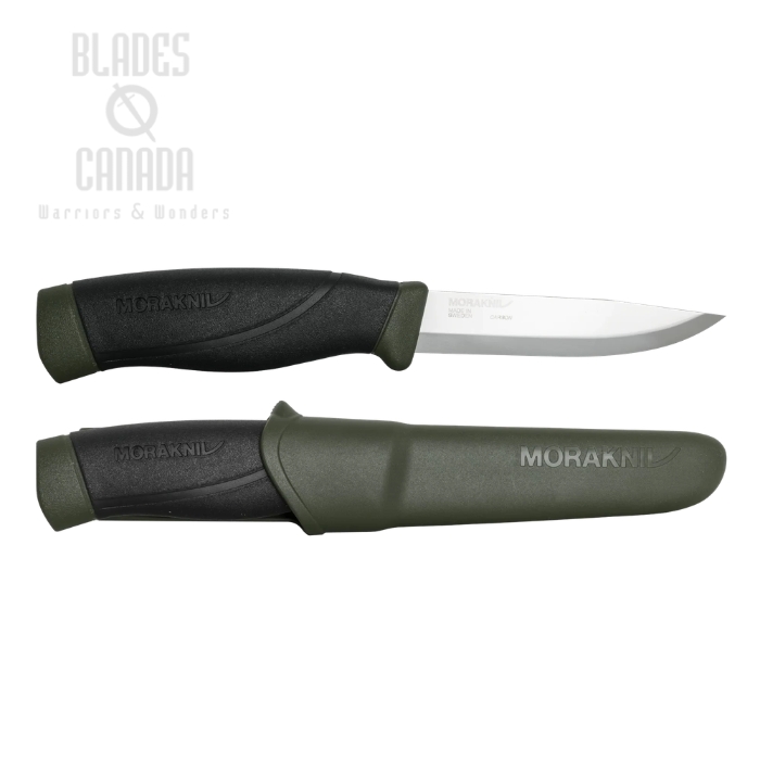 (image for) Morakniv Companion HeavyDuty Fixed Blade Knife, Carbon Steel, TPE Green, Polypropene Sheath, M-12210