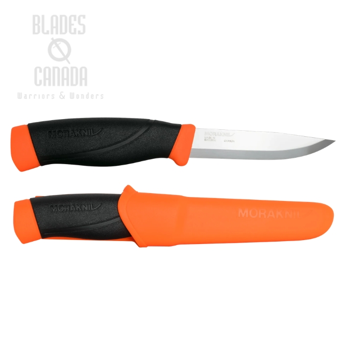 (image for) Morakniv Companion HeavyDuty Fixed Blade Knife, Carbon Steel, TPE Hi-Vis Orange, Polypropene Sheath, M-12211